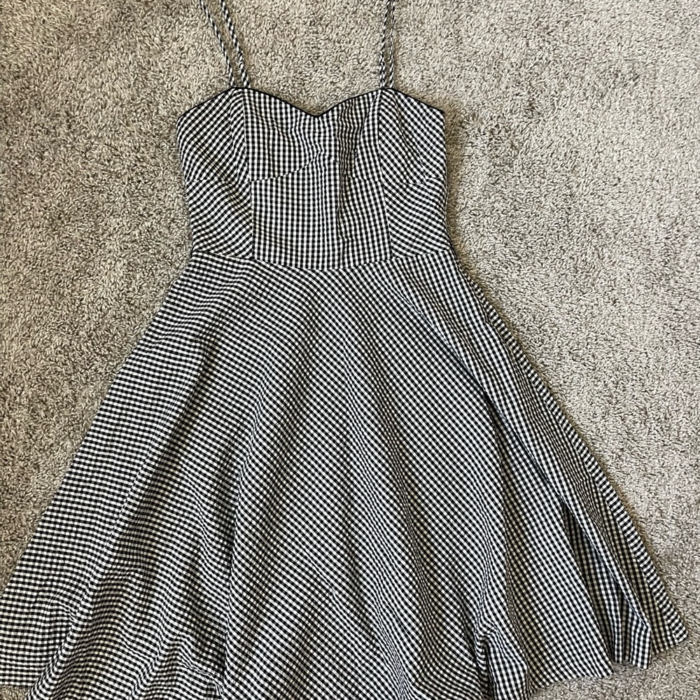 Black & White Checkered XXZ Midi Dress | Size M | 100% Cotton | Gently Used